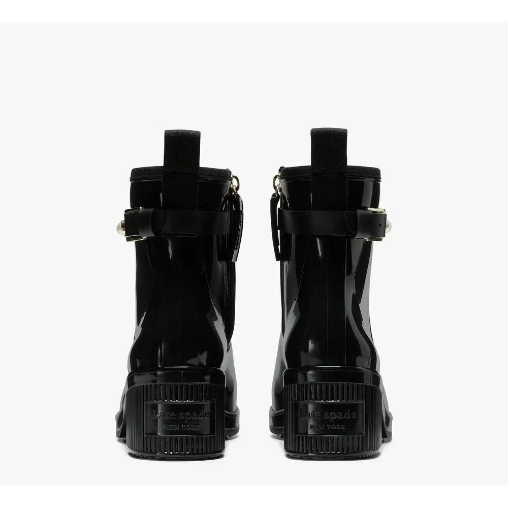 Kate Spade® (Women's 9) Puddle Pearls™ Rain Booties‎ in Black - $200